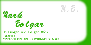 mark bolgar business card